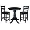 International Concepts 30 in. Round Pedestal Gathering Height Table with 2 Counter Height Stools K46-30RT-S6172-2 - alternate 2